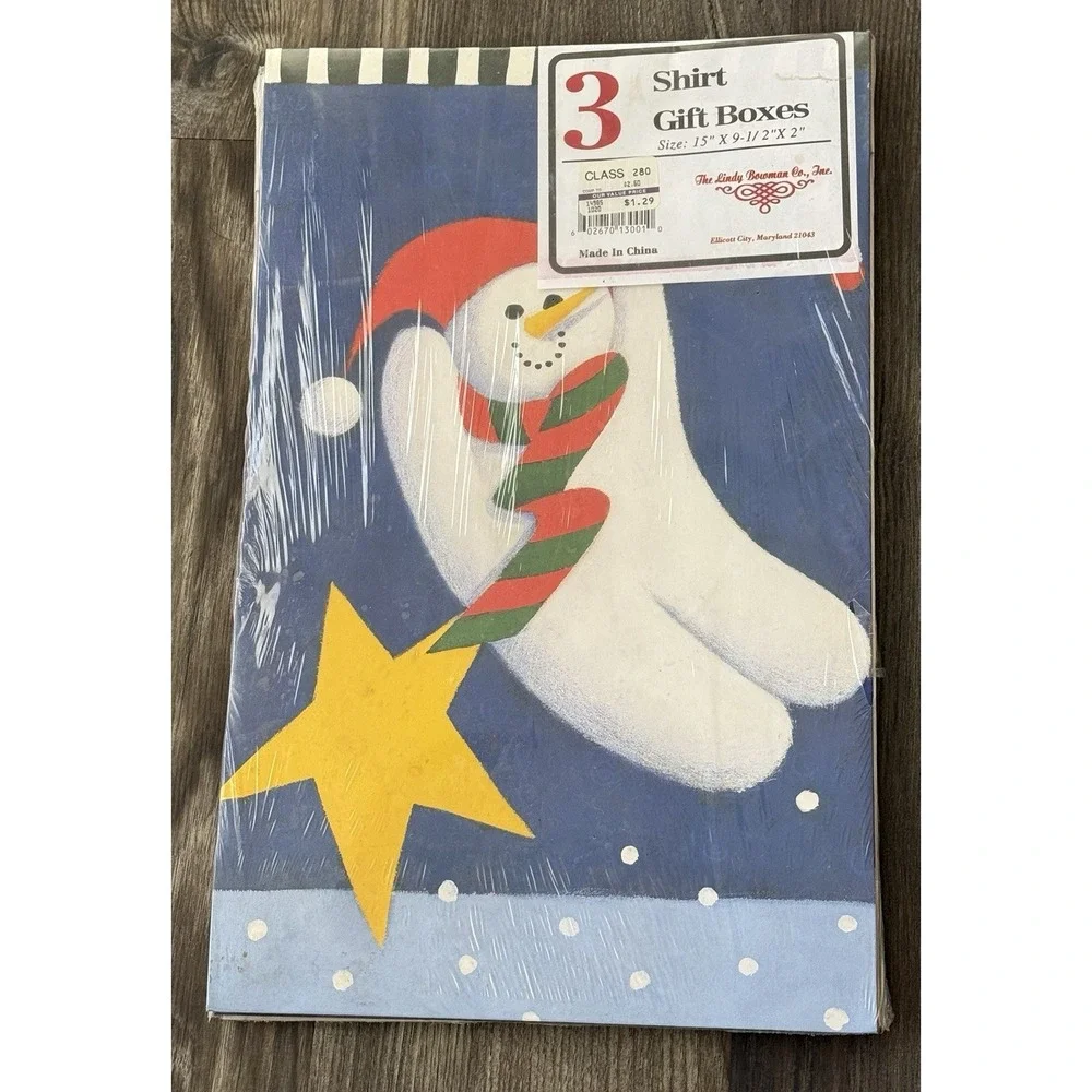 Vintage Y2K Christmas Holiday Shirt Gift Set Of 3 Boxes 15x9.5x2 Wrapping